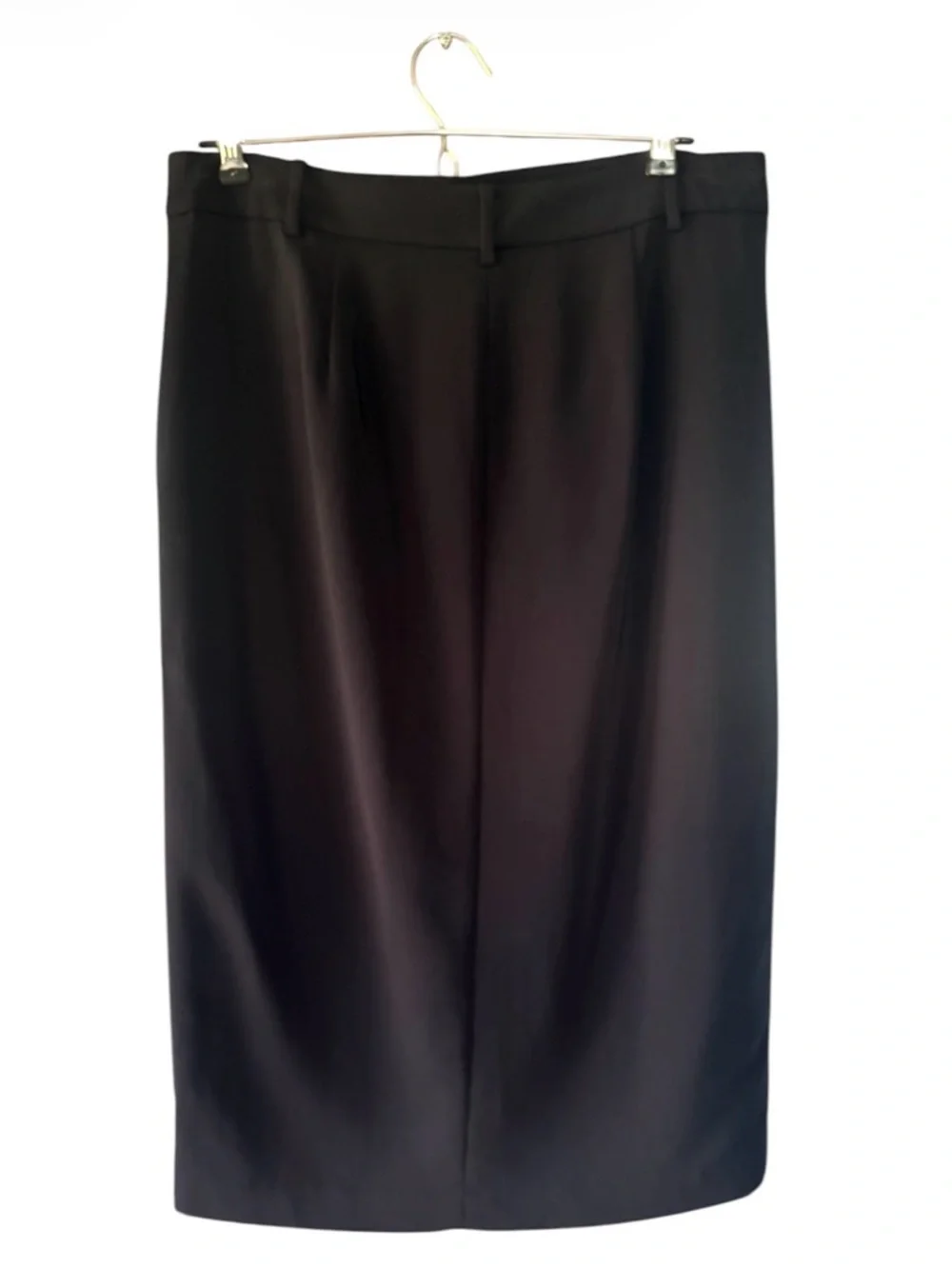 Lauren Ralph Lauren Black Stretch Cady Pencil Skirt with Front Slit (Size 8)